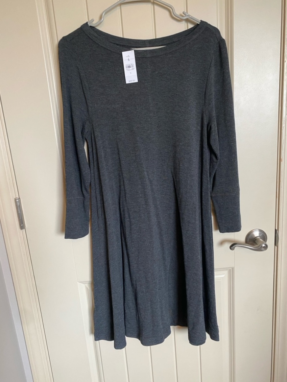 Lou & Grey Scoop Neck Tee Dress - Heather Gray